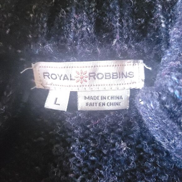 Royal Robbins Double Zip up Cable Knit Sweater Women’s Large Soft Wool Blend - Picture 5 of 10